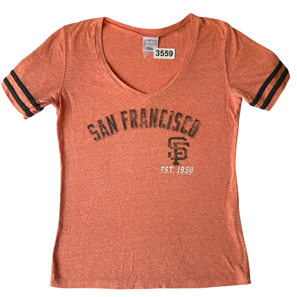 Genuine Merchandise Women T-shirt size S Short Sleeve Vneck San Francisco Orange